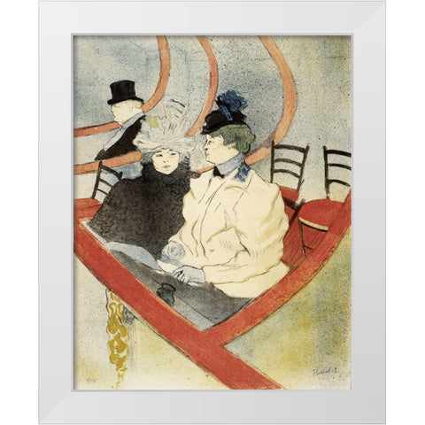 Lautrec - The Grand Lounge White Modern Wood Framed Art Print by Vintage Apple Collection