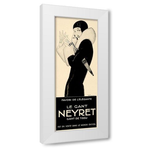 Le Gant Neyret White Modern Wood Framed Art Print by Vintage Apple Collection