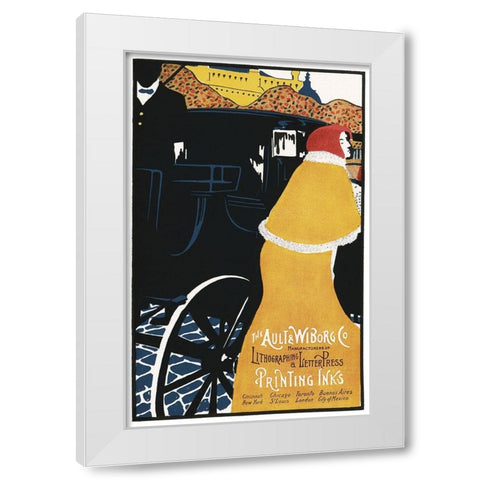 Lithographing White Modern Wood Framed Art Print by Vintage Apple Collection