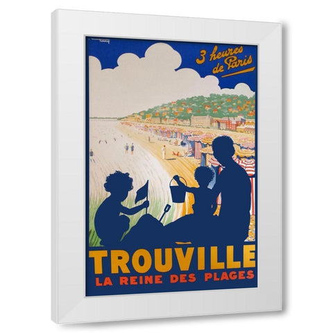 Trouville White Modern Wood Framed Art Print by Vintage Apple Collection