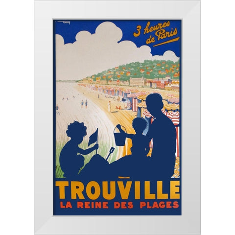 Trouville White Modern Wood Framed Art Print by Vintage Apple Collection