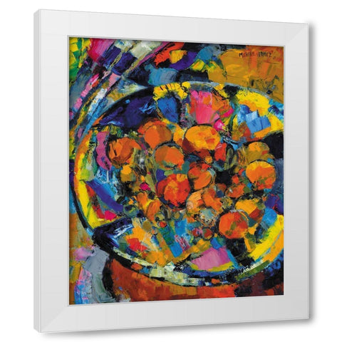 Vermez - Coupe De Fruits White Modern Wood Framed Art Print by Vintage Apple Collection