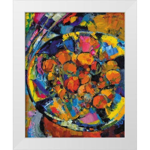 Vermez - Coupe De Fruits White Modern Wood Framed Art Print by Vintage Apple Collection