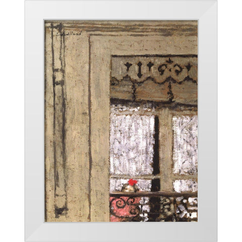 Vuillard - Child At Window White Modern Wood Framed Art Print by Vintage Apple Collection