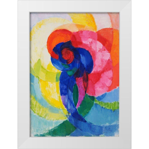 FrantiÅ¡ek Kupka - Red and Blue Disks White Modern Wood Framed Art Print by Vintage Apple Collection