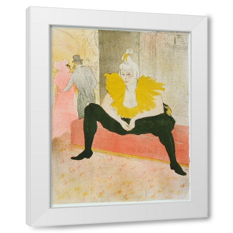 Henri De Toulouse-Lautrec - La Clownesse Assise From Elles White Modern Wood Framed Art Print by Vintage Apple Collection