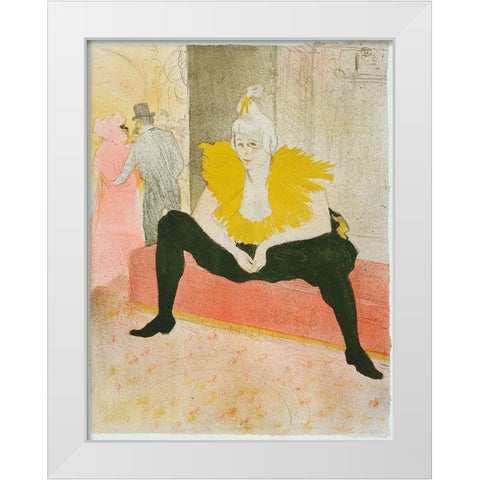 Henri De Toulouse-Lautrec - La Clownesse Assise From Elles White Modern Wood Framed Art Print by Vintage Apple Collection