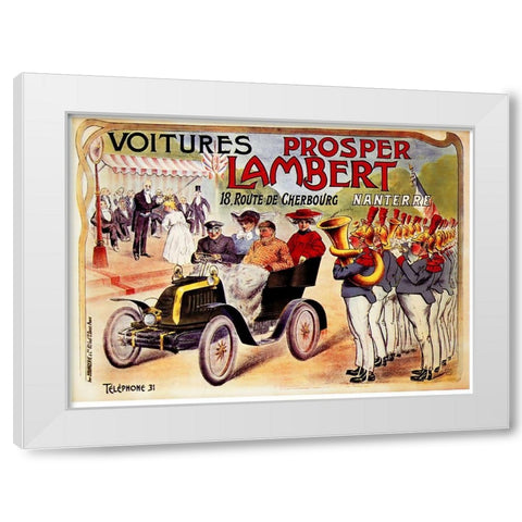 Prosper Lambert 1902 White Modern Wood Framed Art Print by Vintage Apple Collection