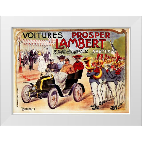 Prosper Lambert 1902 White Modern Wood Framed Art Print by Vintage Apple Collection