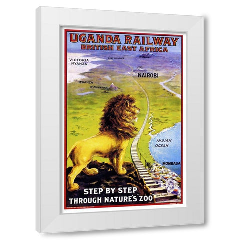 Uganda Railway White Modern Wood Framed Art Print by Vintage Apple Collection