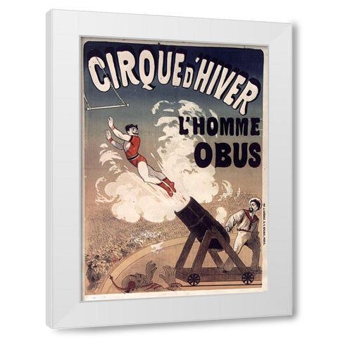 Cirque De Hiver White Modern Wood Framed Art Print by Vintage Apple Collection