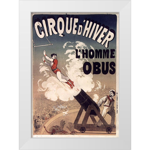 Cirque De Hiver White Modern Wood Framed Art Print by Vintage Apple Collection