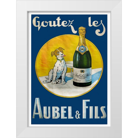 Aubel White Modern Wood Framed Art Print by Vintage Apple Collection