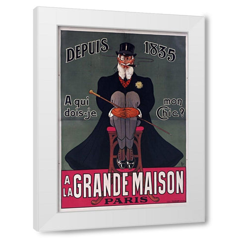 Grand Maison Paris White Modern Wood Framed Art Print by Vintage Apple Collection