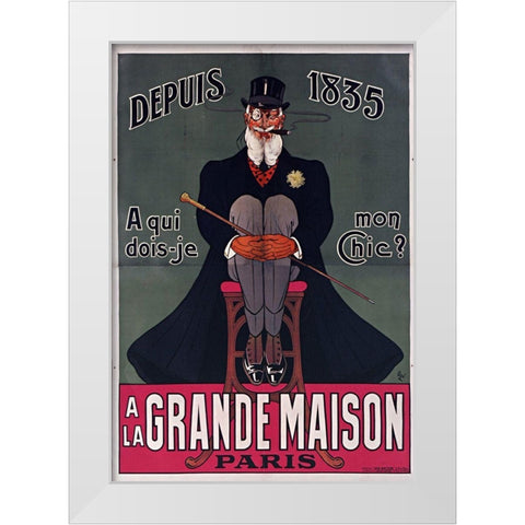 Grand Maison Paris White Modern Wood Framed Art Print by Vintage Apple Collection
