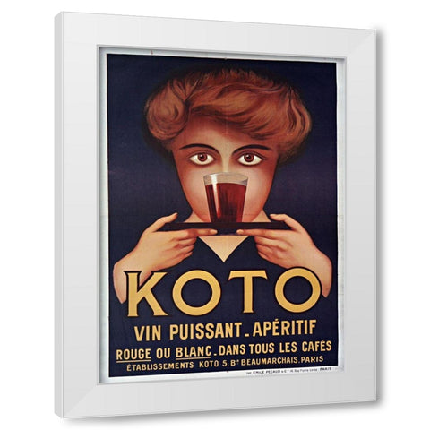 Koto White Modern Wood Framed Art Print by Vintage Apple Collection