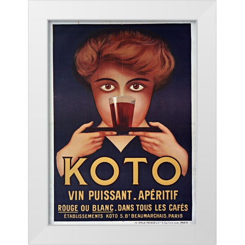 Koto White Modern Wood Framed Art Print by Vintage Apple Collection