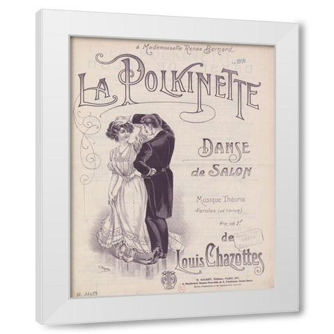 La Polkinette White Modern Wood Framed Art Print by Vintage Apple Collection