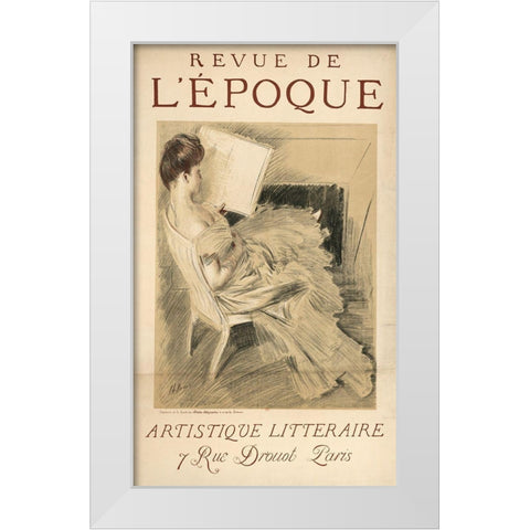 Revue Epoch White Modern Wood Framed Art Print by Vintage Apple Collection