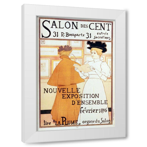 Salon Des Cent Nouvelle Exposition White Modern Wood Framed Art Print by Vintage Apple Collection