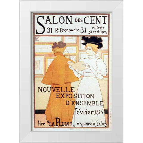 Salon Des Cent Nouvelle Exposition White Modern Wood Framed Art Print by Vintage Apple Collection