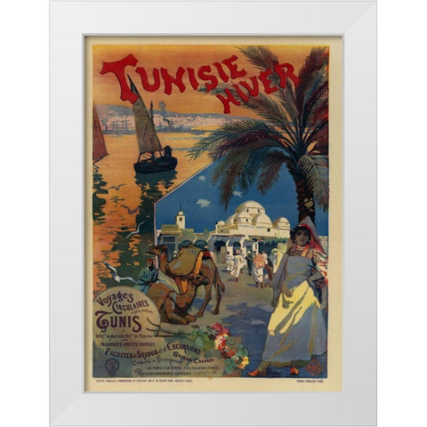 Tunisie Hiver White Modern Wood Framed Art Print by Vintage Apple Collection