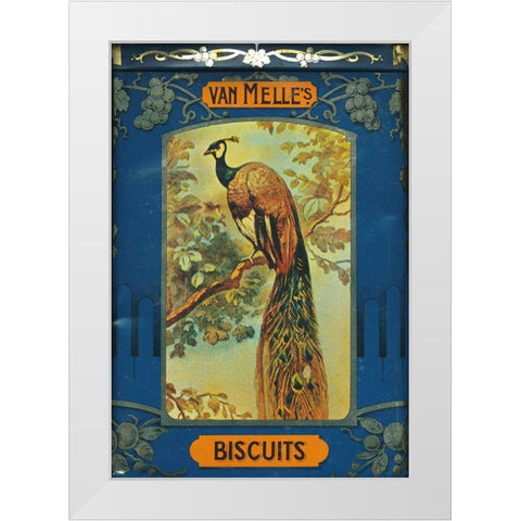 Van Melles Biscuits Two White Modern Wood Framed Art Print by Vintage Apple Collection