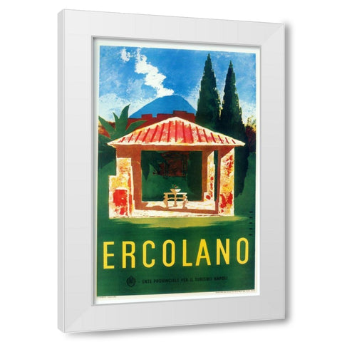 Ercolano White Modern Wood Framed Art Print by Vintage Apple Collection