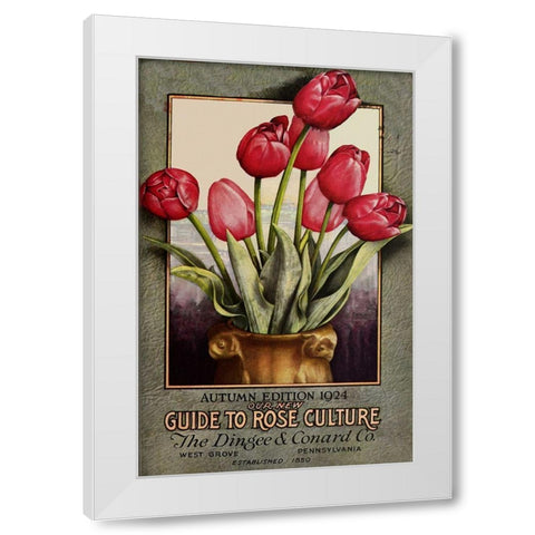 Red Roses White Modern Wood Framed Art Print by Vintage Apple Collection