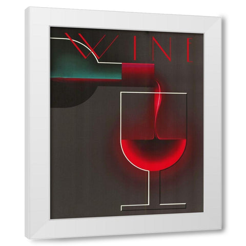Wine Deco White Modern Wood Framed Art Print by Vintage Apple Collection