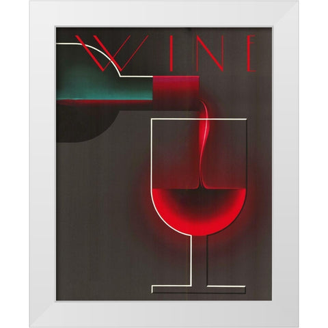 Wine Deco White Modern Wood Framed Art Print by Vintage Apple Collection