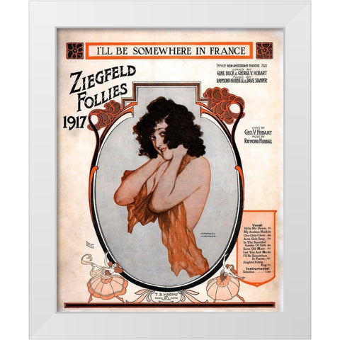 Zig 005 White Modern Wood Framed Art Print by Vintage Apple Collection