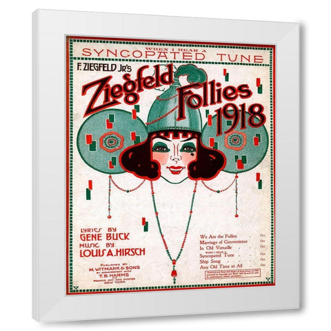 Zig 010 White Modern Wood Framed Art Print by Vintage Apple Collection