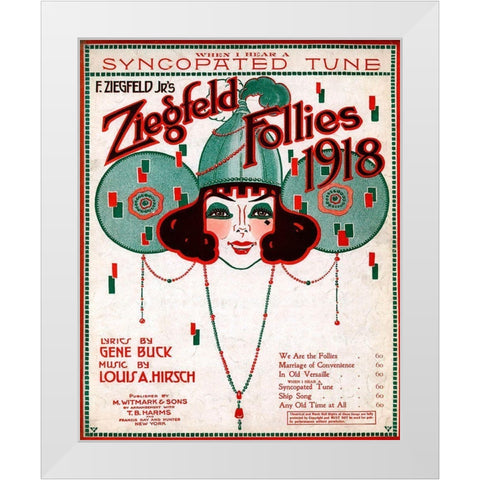 Zig 010 White Modern Wood Framed Art Print by Vintage Apple Collection