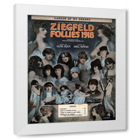 Zig 011 White Modern Wood Framed Art Print by Vintage Apple Collection