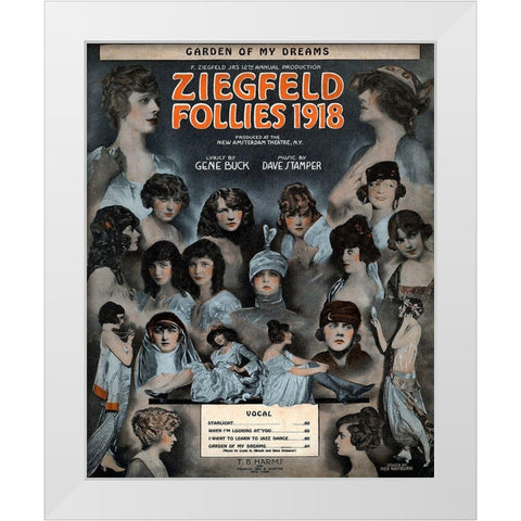 Zig 011 White Modern Wood Framed Art Print by Vintage Apple Collection