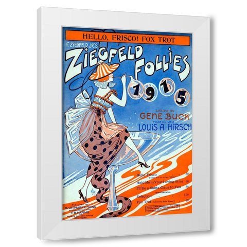 Zig 014 White Modern Wood Framed Art Print by Vintage Apple Collection