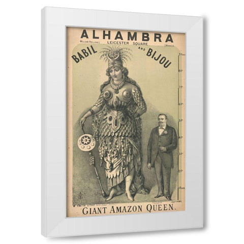 Amazon Woman White Modern Wood Framed Art Print by Vintage Apple Collection