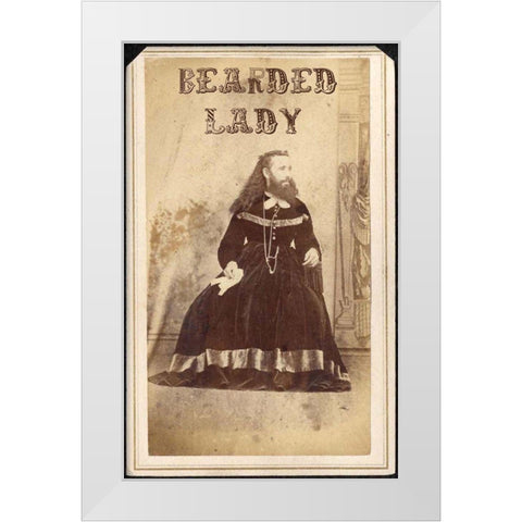 Bearded Lady White Modern Wood Framed Art Print by Vintage Apple Collection