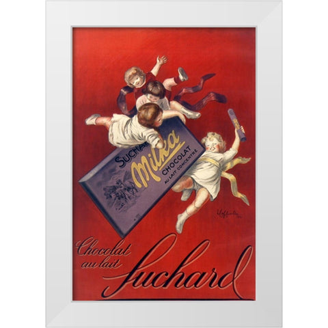 Capp Suchard Red White Modern Wood Framed Art Print by Vintage Apple Collection