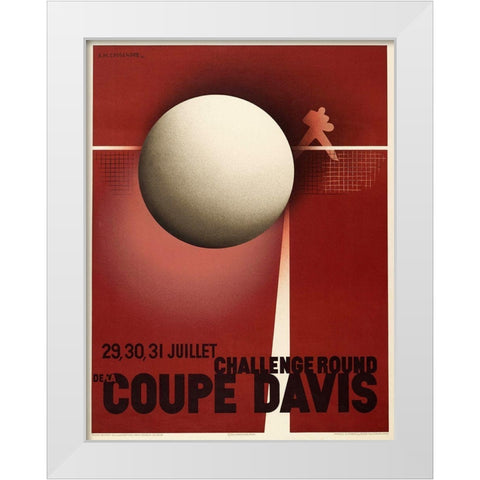 Coupe Davis White Modern Wood Framed Art Print by Vintage Apple Collection