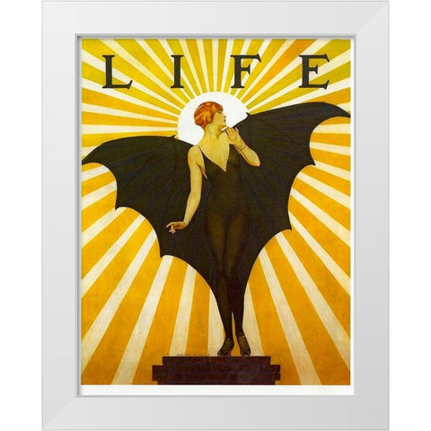 Life Magazine Cover Bat Girl Yellow White Modern Wood Framed Art Print by Vintage Apple Collection