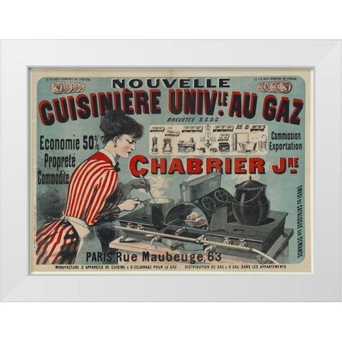 Nouvelle Cuisine White Modern Wood Framed Art Print by Vintage Apple Collection