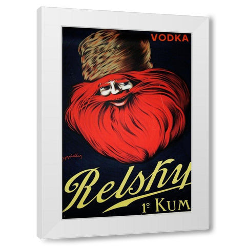 Belsky Vodka Ret White Modern Wood Framed Art Print by Vintage Apple Collection