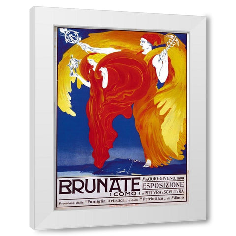 Brunate White Modern Wood Framed Art Print by Vintage Apple Collection