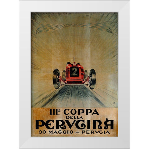 Coppa White Modern Wood Framed Art Print by Vintage Apple Collection