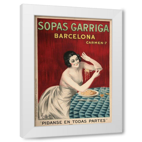 Sopas Garriga White Modern Wood Framed Art Print by Vintage Apple Collection