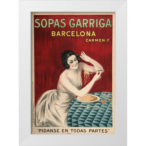 Sopas Garriga White Modern Wood Framed Art Print by Vintage Apple Collection
