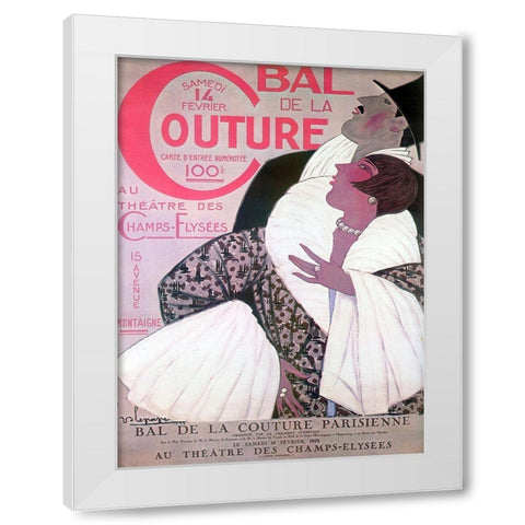 Bal Couture White Modern Wood Framed Art Print by Vintage Apple Collection
