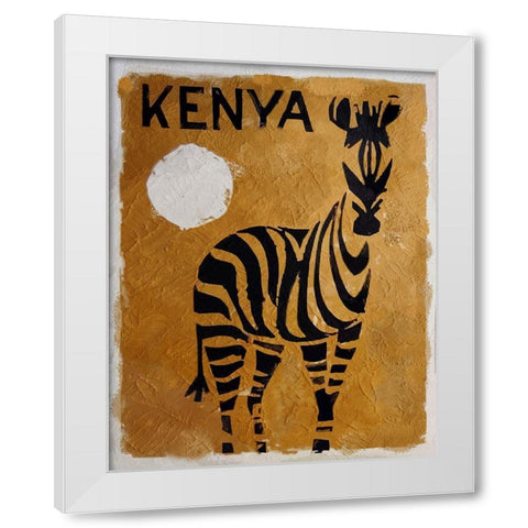 Kenya White Modern Wood Framed Art Print by Vintage Apple Collection